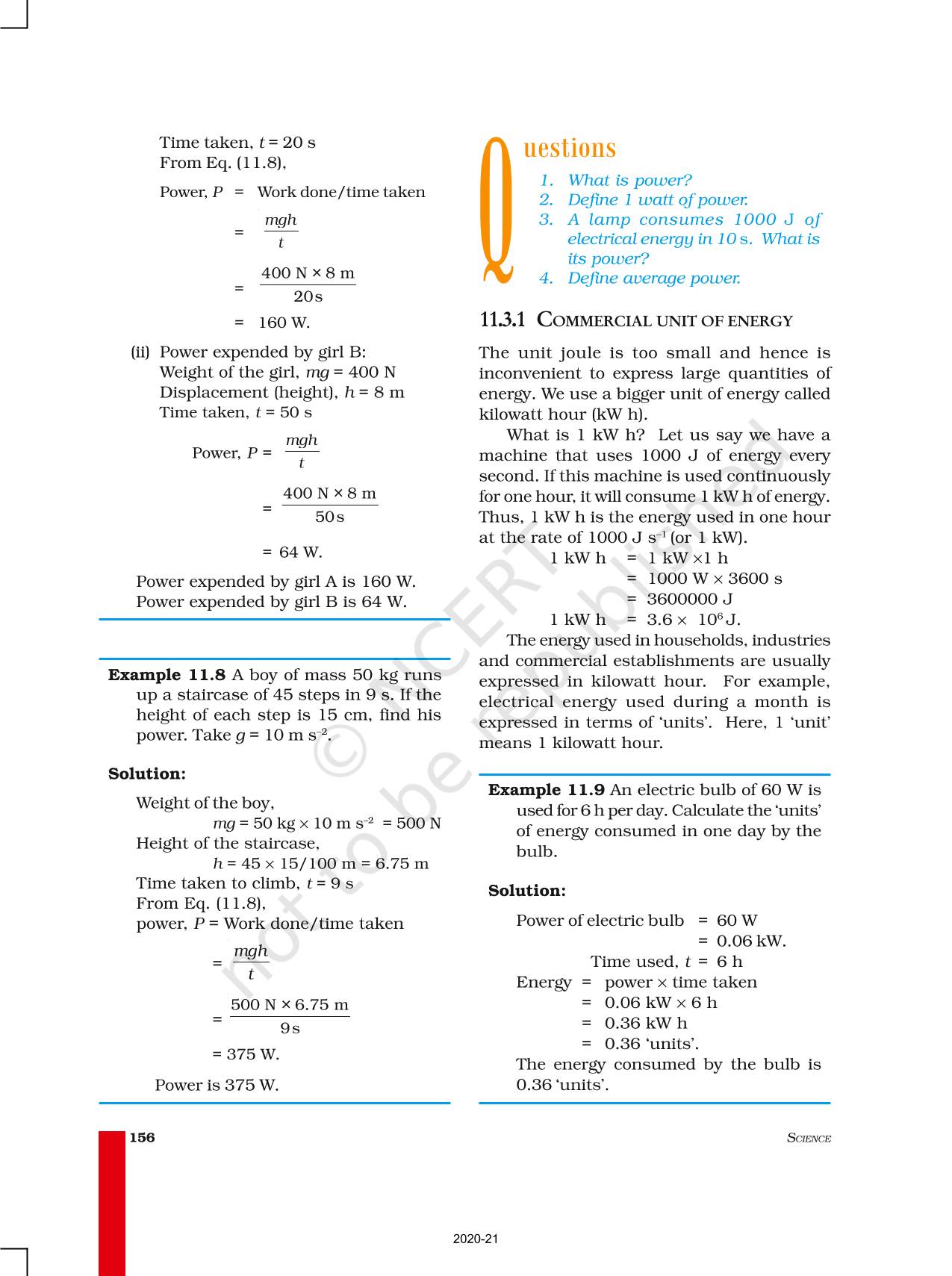 Work And Energy - NCERT Book Of Class 9 Science